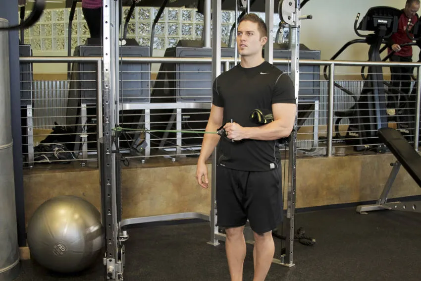 Band external rotation: start and finish positions