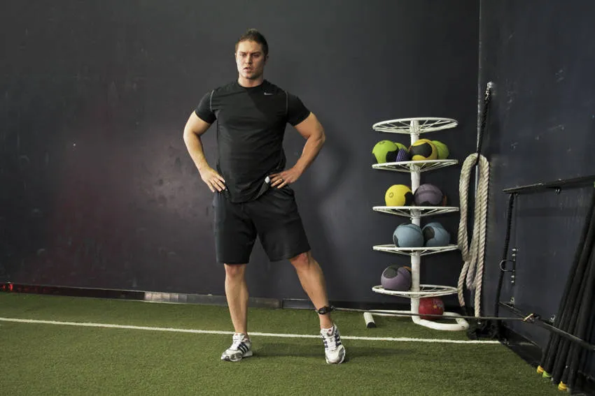 Band hip abduction: start and finish positions