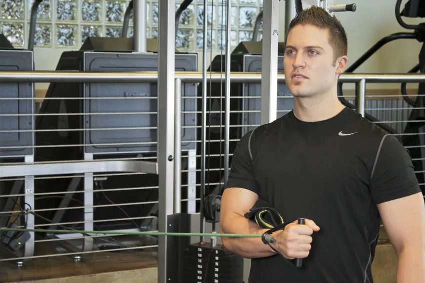 Band internal rotation: start and finish positions