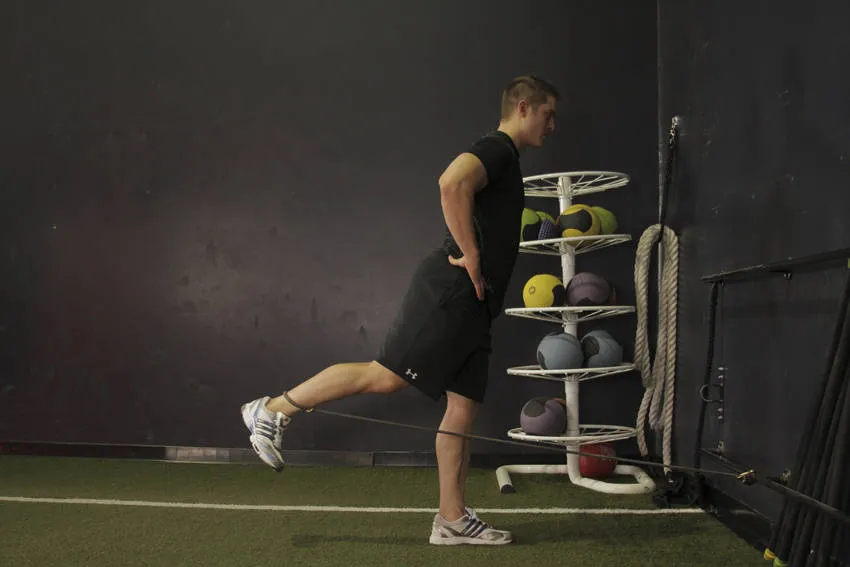 Band glute kickback: start and finish positions