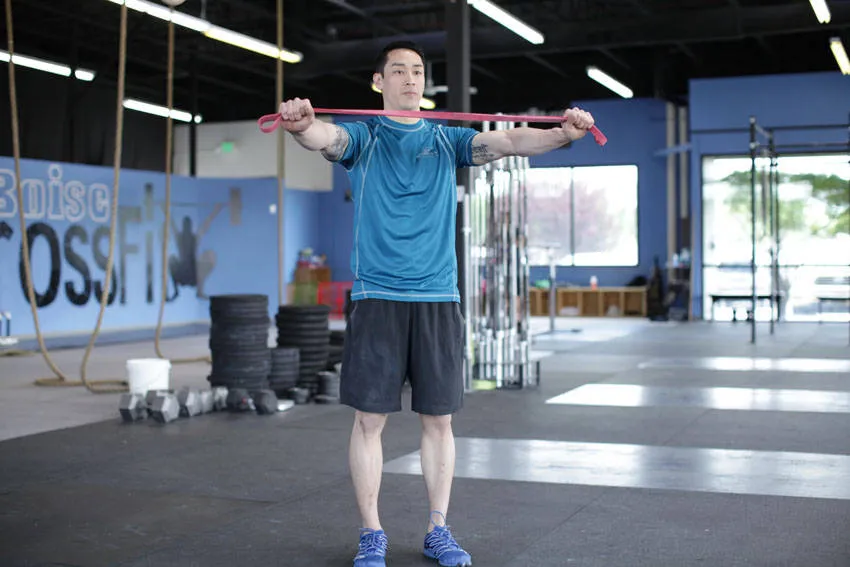 Band pull-apart: start and finish positions