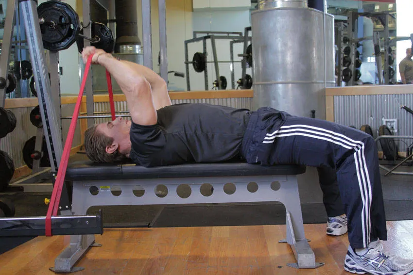 Band skull crusher: start and finish positions