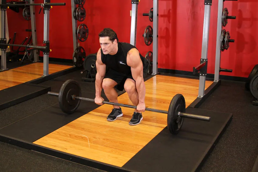 Barbell deadlift: start and finish positions