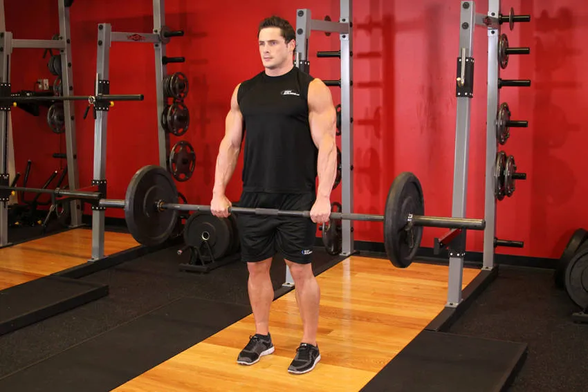 Barbell deadlift: start and finish positions