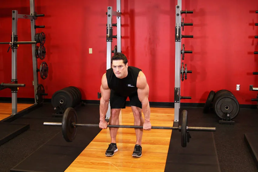 Barbell Romanian deadlift: start and finish positions