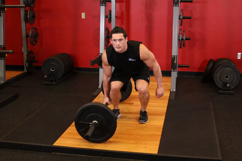 One-arm side deadlift: start and finish positions