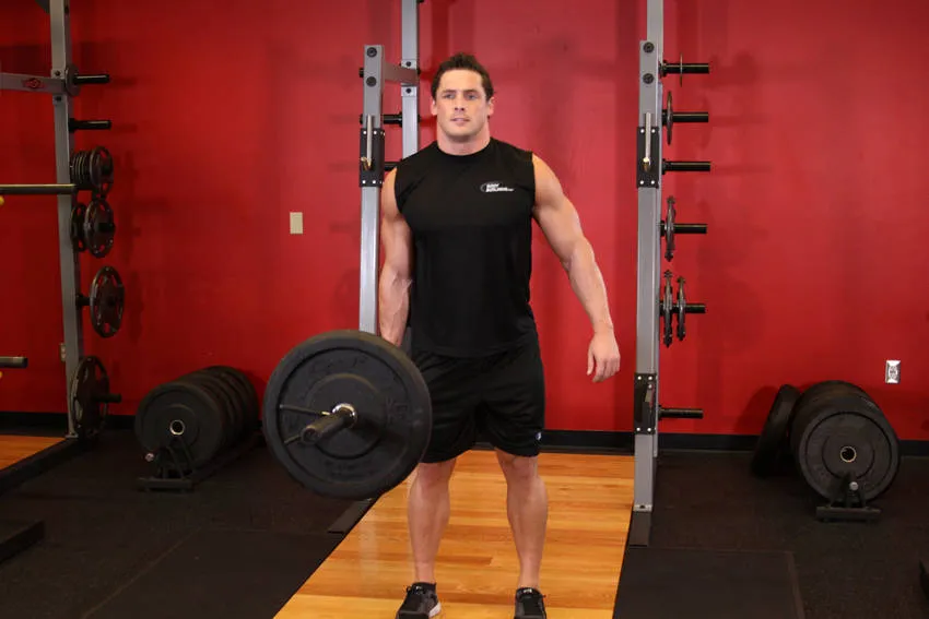 One-arm side deadlift: start and finish positions