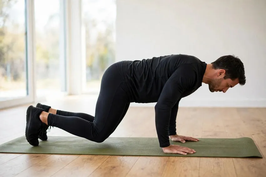 Bear crawl: start and finish positions