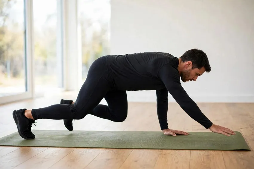 Bear crawl: start and finish positions