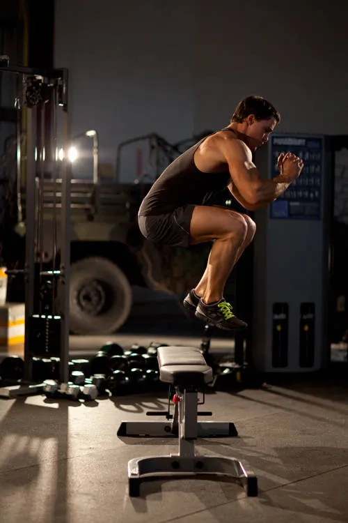 Bench jump: start and finish positions