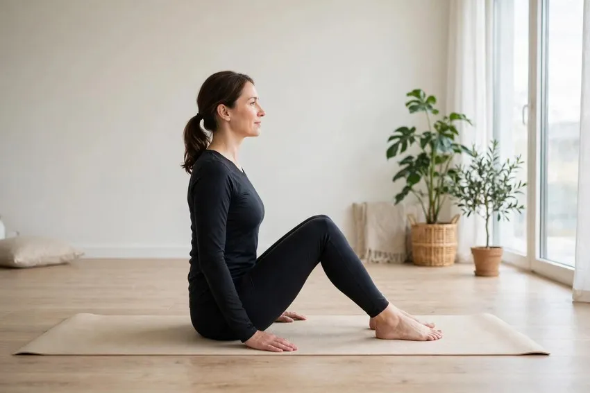 Boat pose: start and finish positions