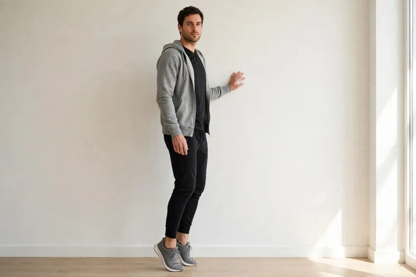 Calf raise: start and finish positions