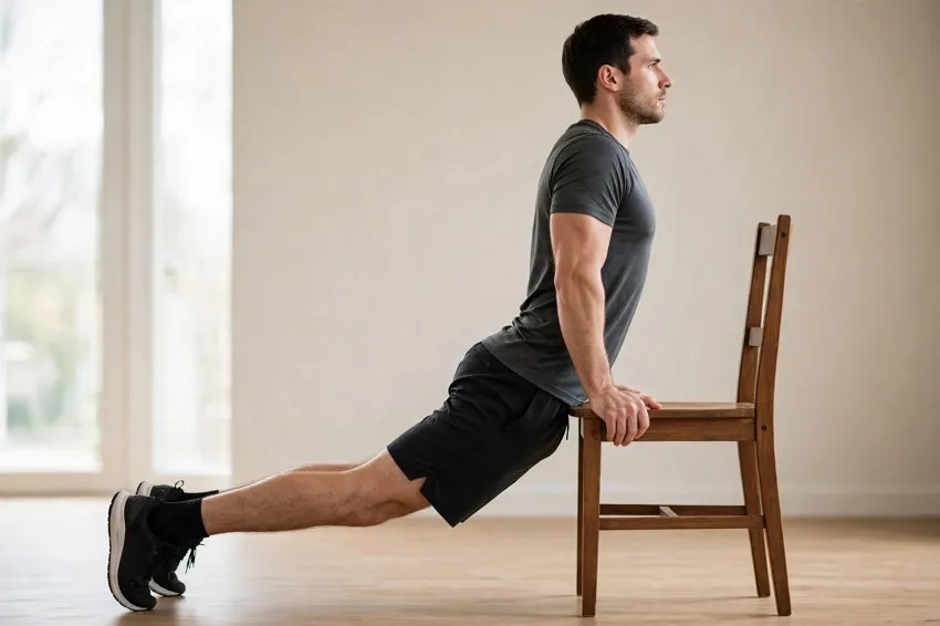 Chair dip: start and finish positions