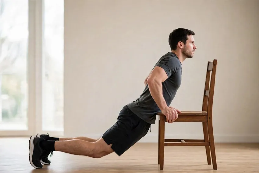 Chair dip: start and finish positions