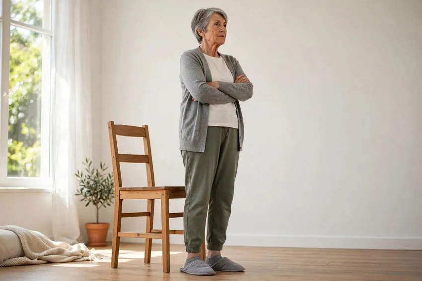 Sit to stand: start and finish positions