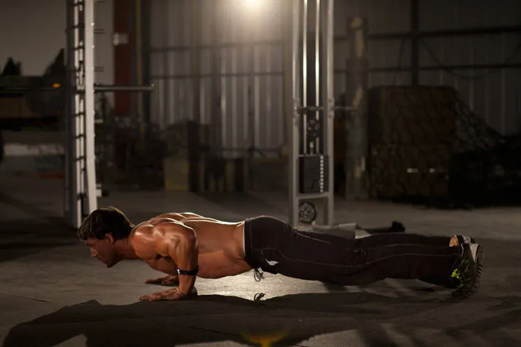 Clock push-up: start and finish positions
