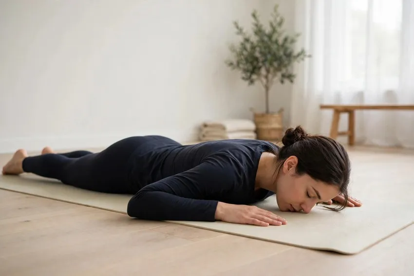 Cobra pose: start and finish positions