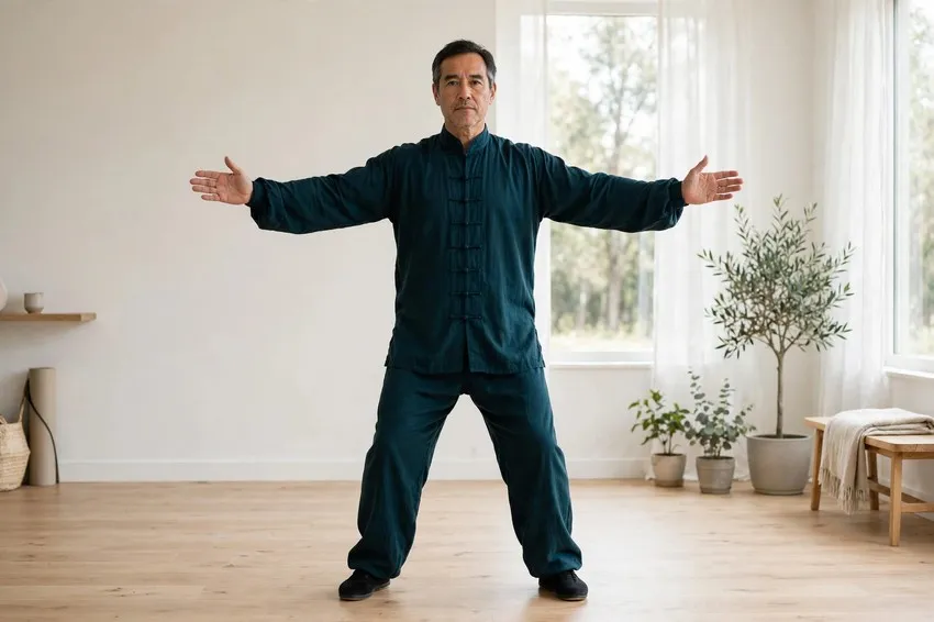 Cross hands: start and finish positions