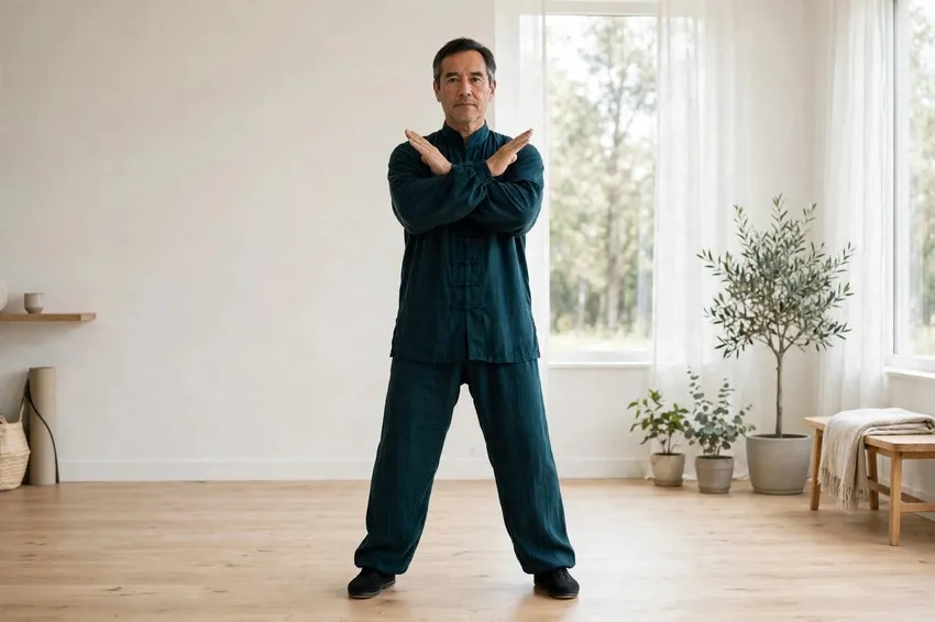 Cross hands: start and finish positions