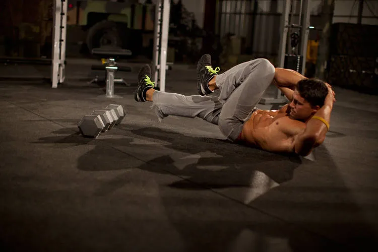 Elbow to knee: start and finish positions