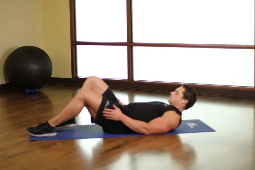 Figure-four stretch: start and finish positions
