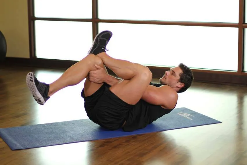 Figure-four stretch: start and finish positions