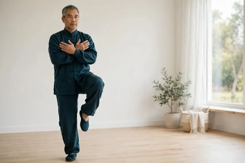 Heel kick: start and finish positions