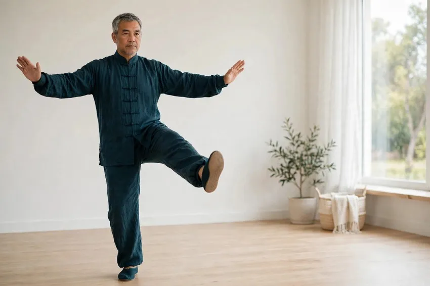 Heel kick: start and finish positions