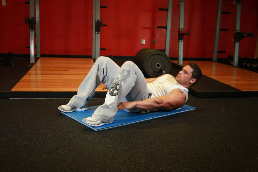 Heel touches: start and finish positions