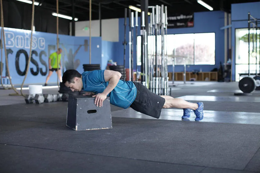 Incline push-up: start and finish positions