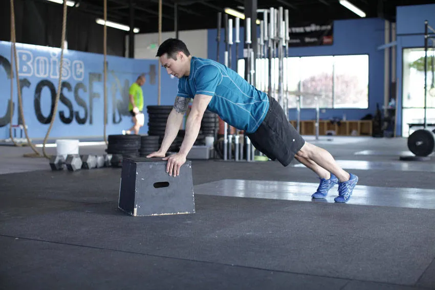 Incline push-up: start and finish positions