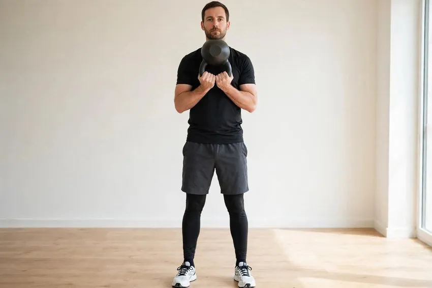Kettlebell halo: start and finish positions