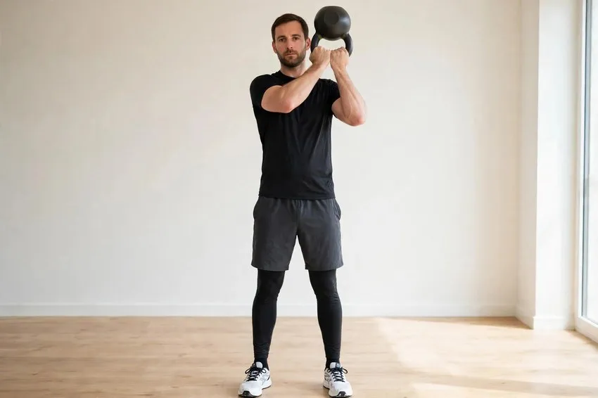 Kettlebell halo: start and finish positions