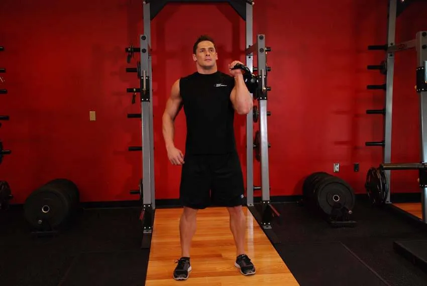 Kettlebell press: start and finish positions