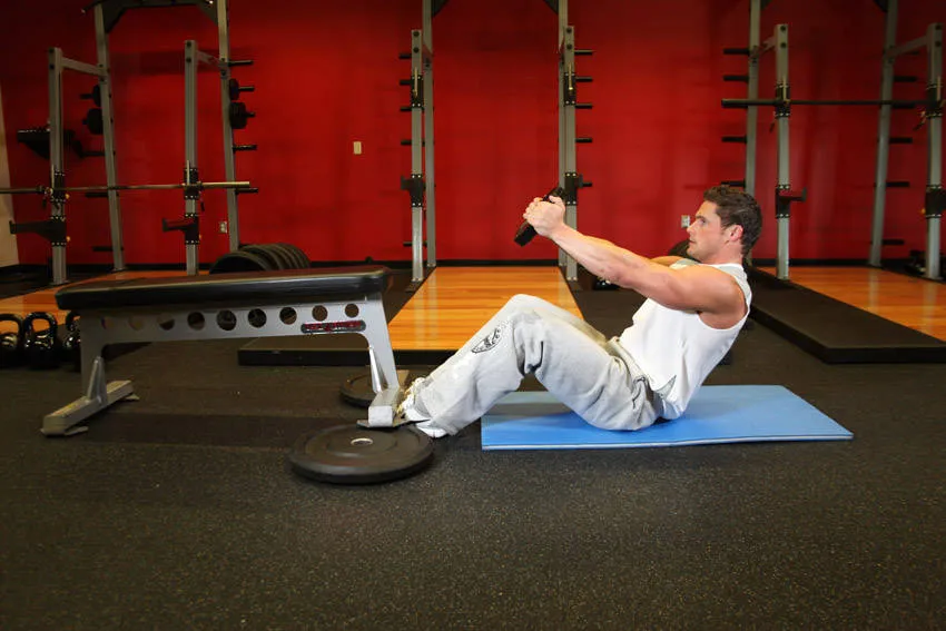 Kettlebell Russian twist: start and finish positions