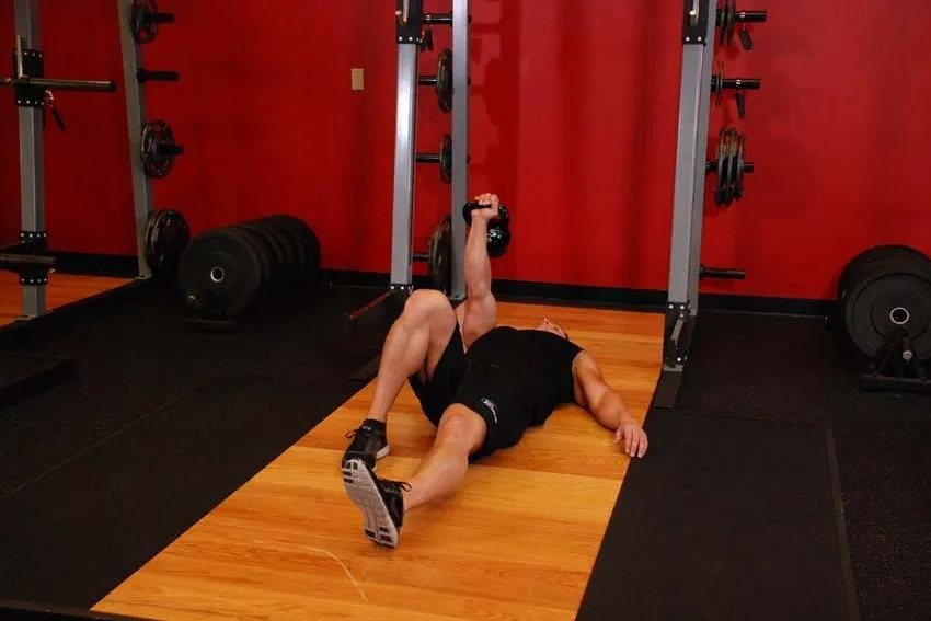 Kettlebell Turkish get-up: start and finish positions