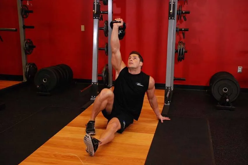 Kettlebell Turkish get-up: start and finish positions