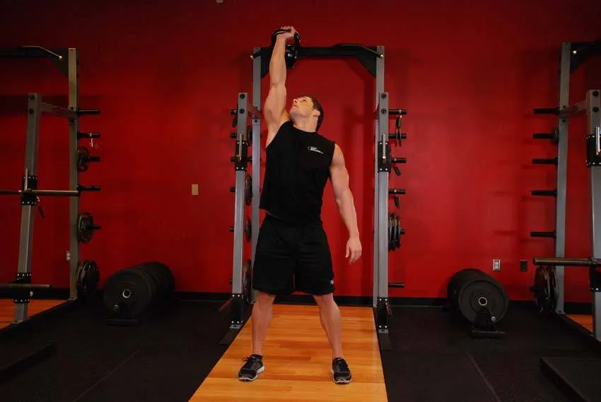 Kettlebell windmill: start and finish positions