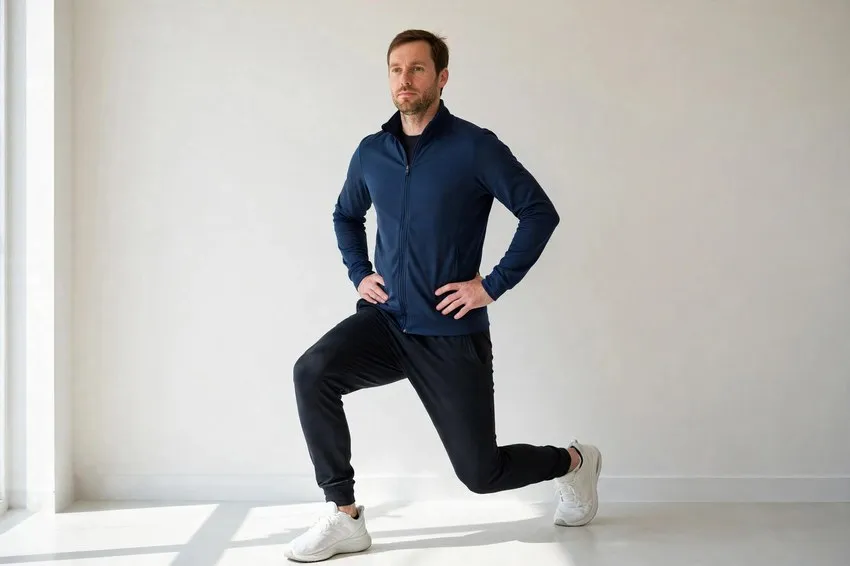 Reverse lunge: start and finish positions