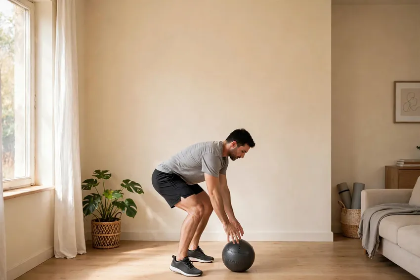 Medicine ball slam: start and finish positions