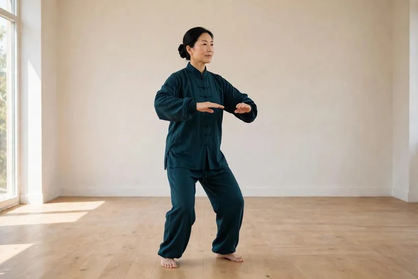 Opening stance: start and finish positions