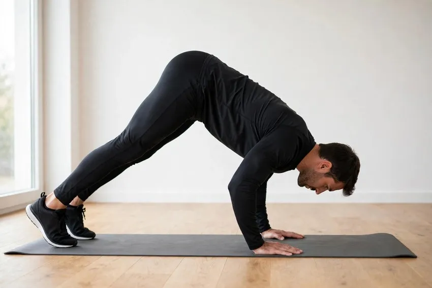 Pike push-up: start and finish positions