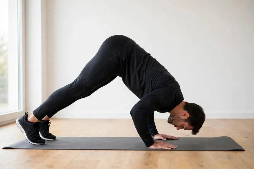 Pike push-up: start and finish positions