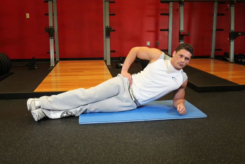 Side plank: start and finish positions