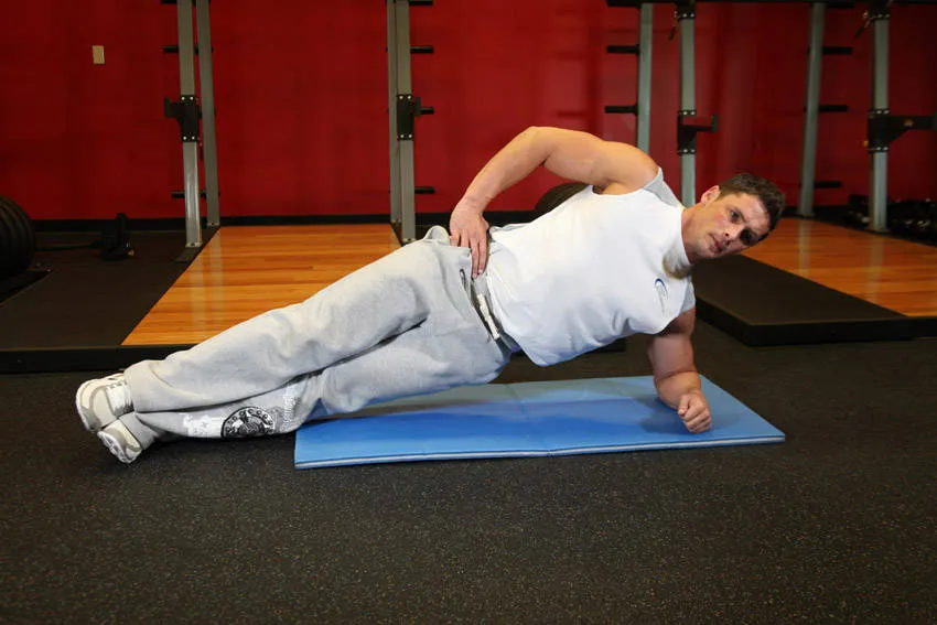 Side plank: start and finish positions