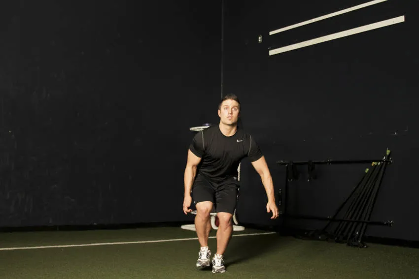 Single-leg butt kick: start and finish positions