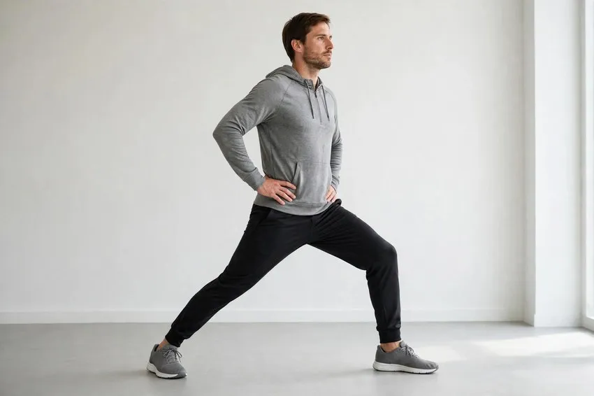 Split squat: start and finish positions