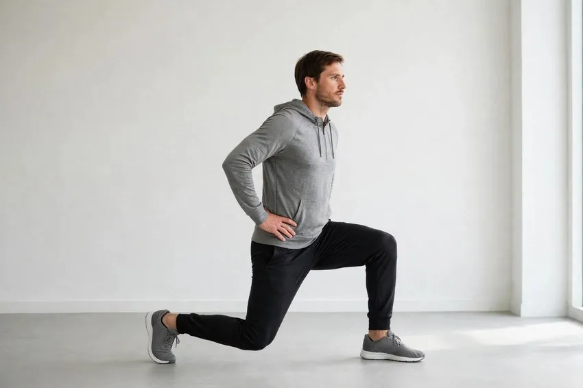 Split squat: start and finish positions