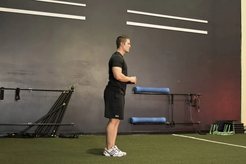 Standing hip circles: start and finish positions