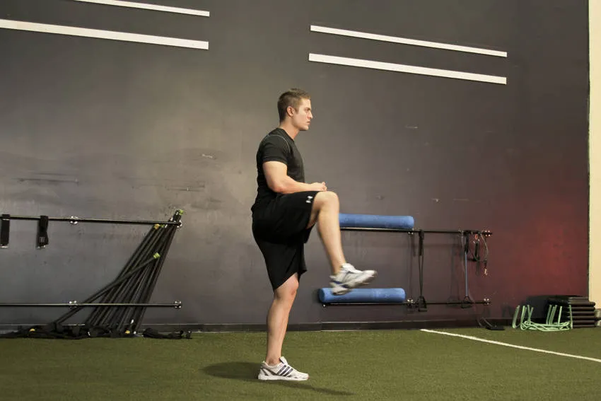 Standing hip circles: start and finish positions